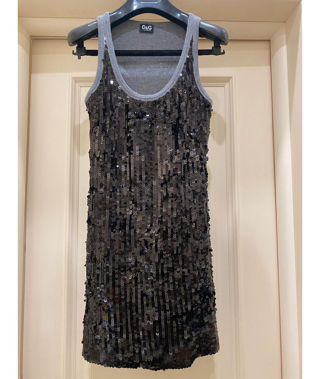 DOLCE&GABBANA Черное хлопко-эластановое повседневное платье, фото 7