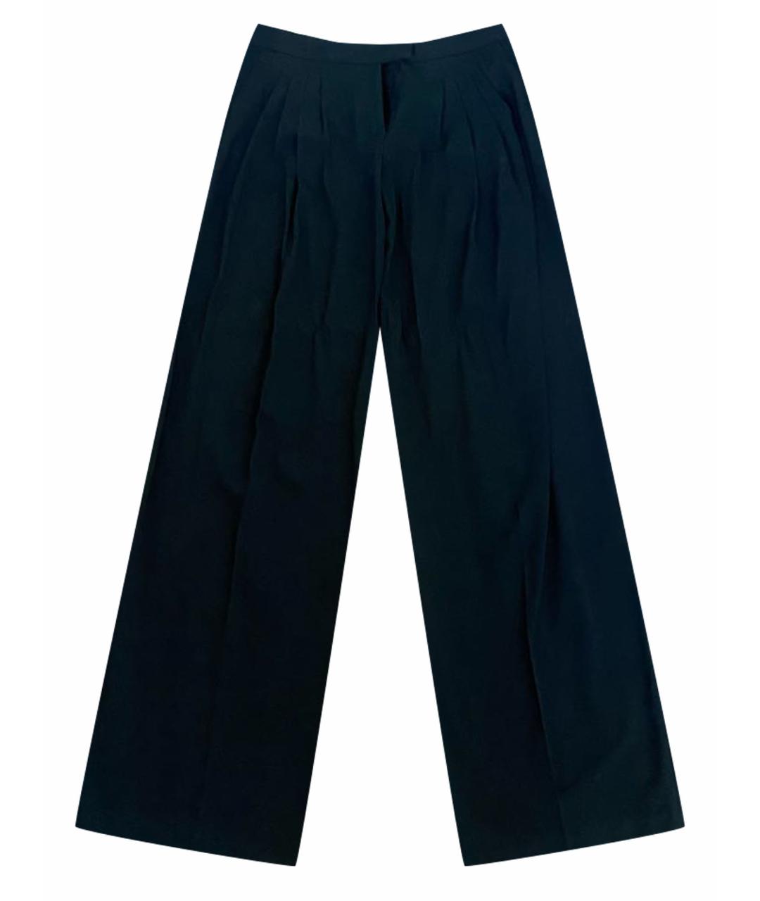SPORTMAX Черные вискозные брюки широкие, фото 1
