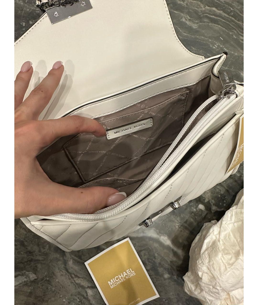 MICHAEL MICHAEL KORS Белая сумка через плечо из искусственной кожи, фото 4
