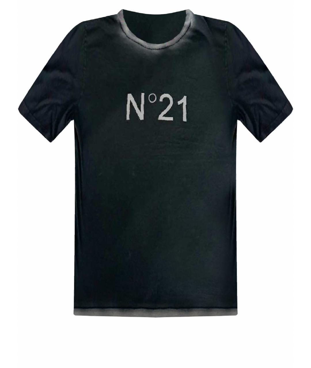 NO. 21 Черная хлопковая футболка, фото 1