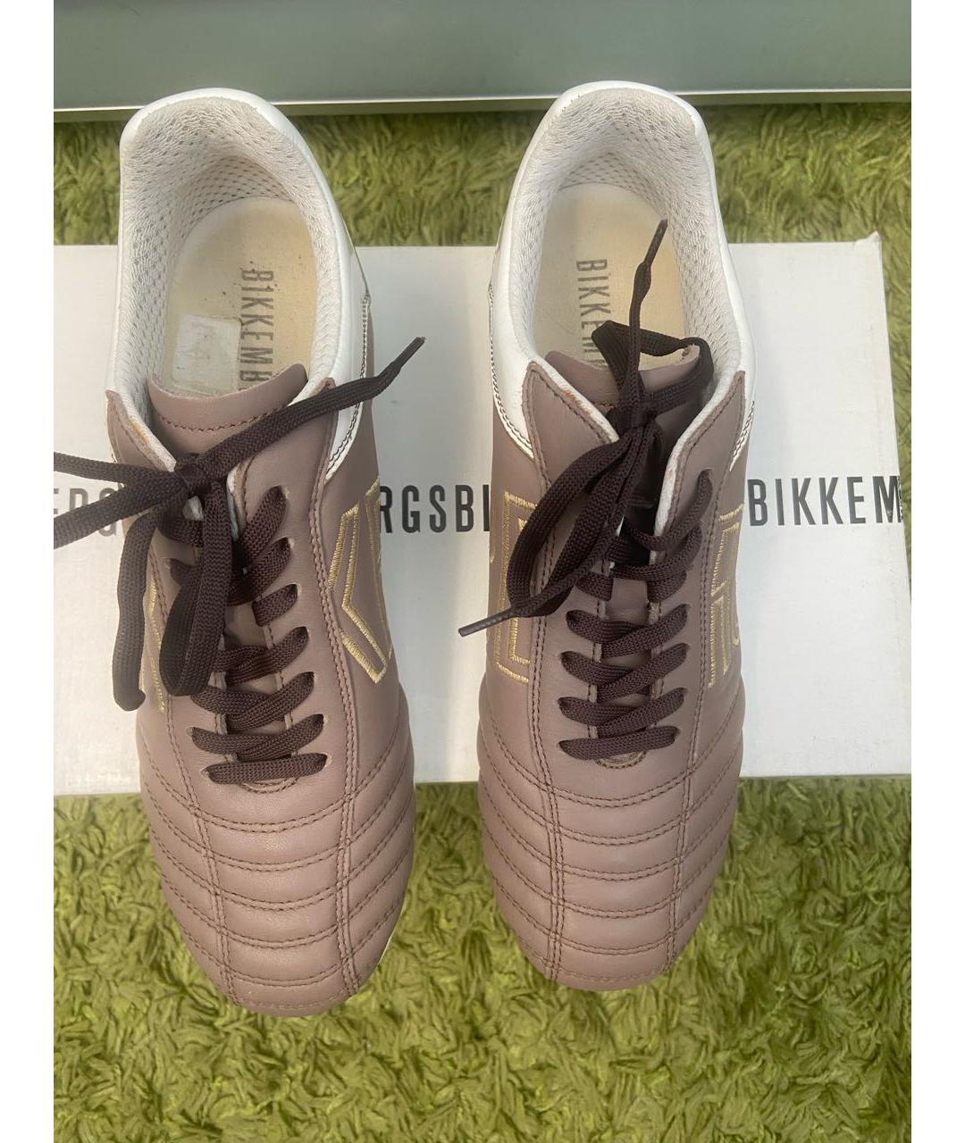 BIKKEMBERGS Бежевые кожаные кроссовки, фото 2