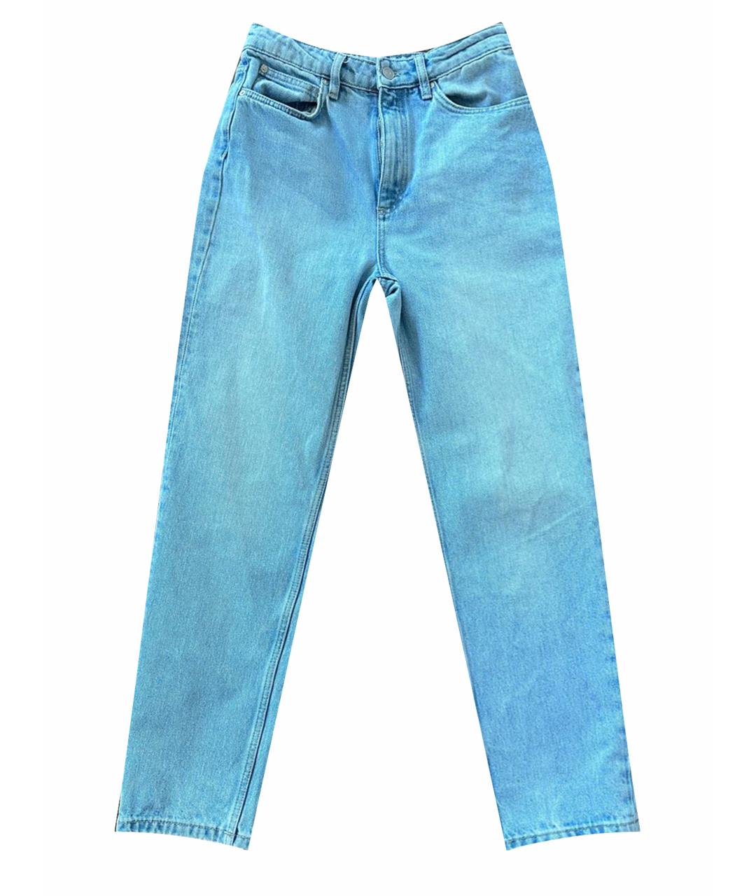 12 STOREEZ Голубые хлопковые джинсы слим, фото 1
