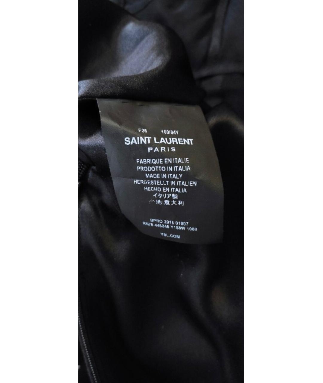 SAINT LAURENT Черное шерстяное коктейльное платье, фото 6
