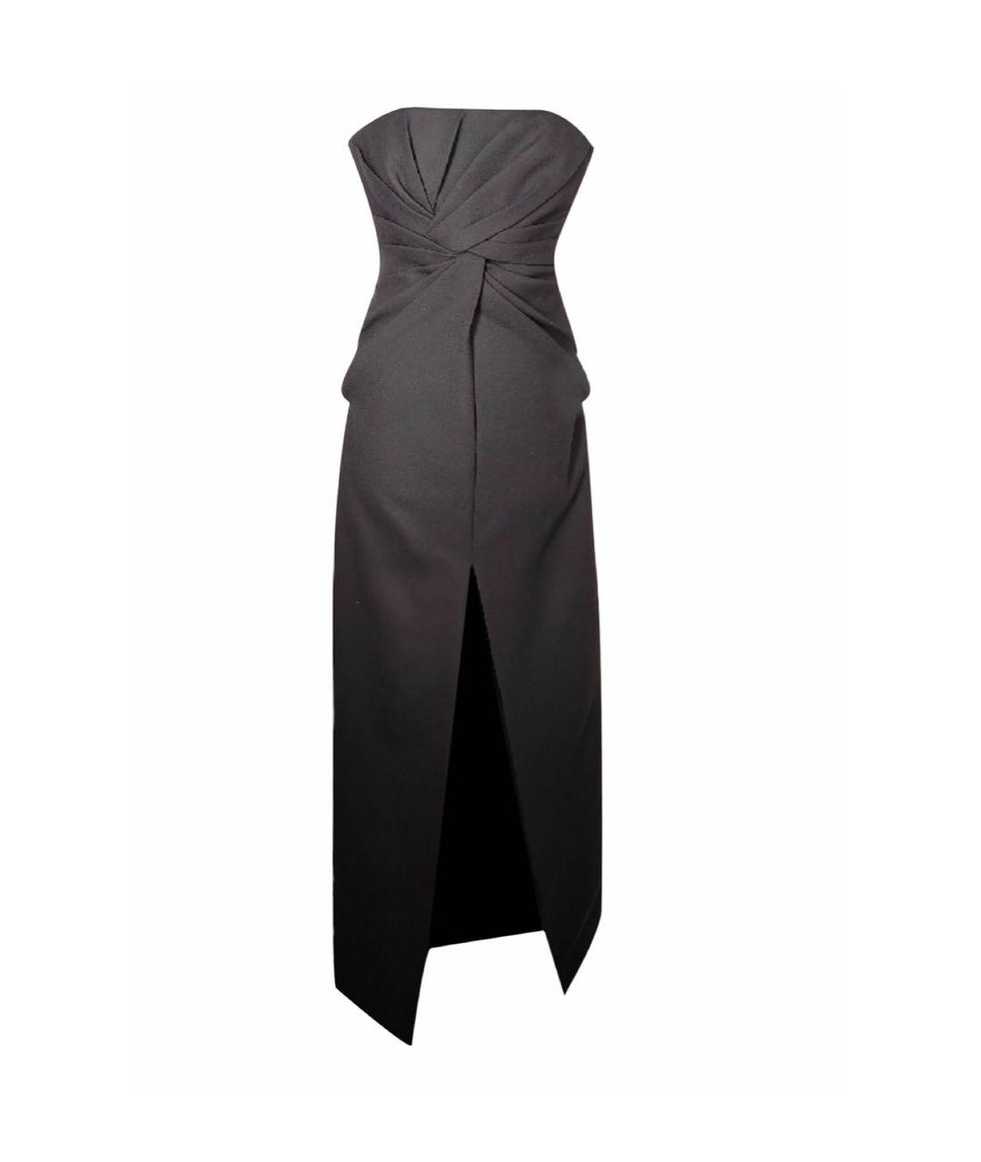SAINT LAURENT Черное шерстяное коктейльное платье, фото 1