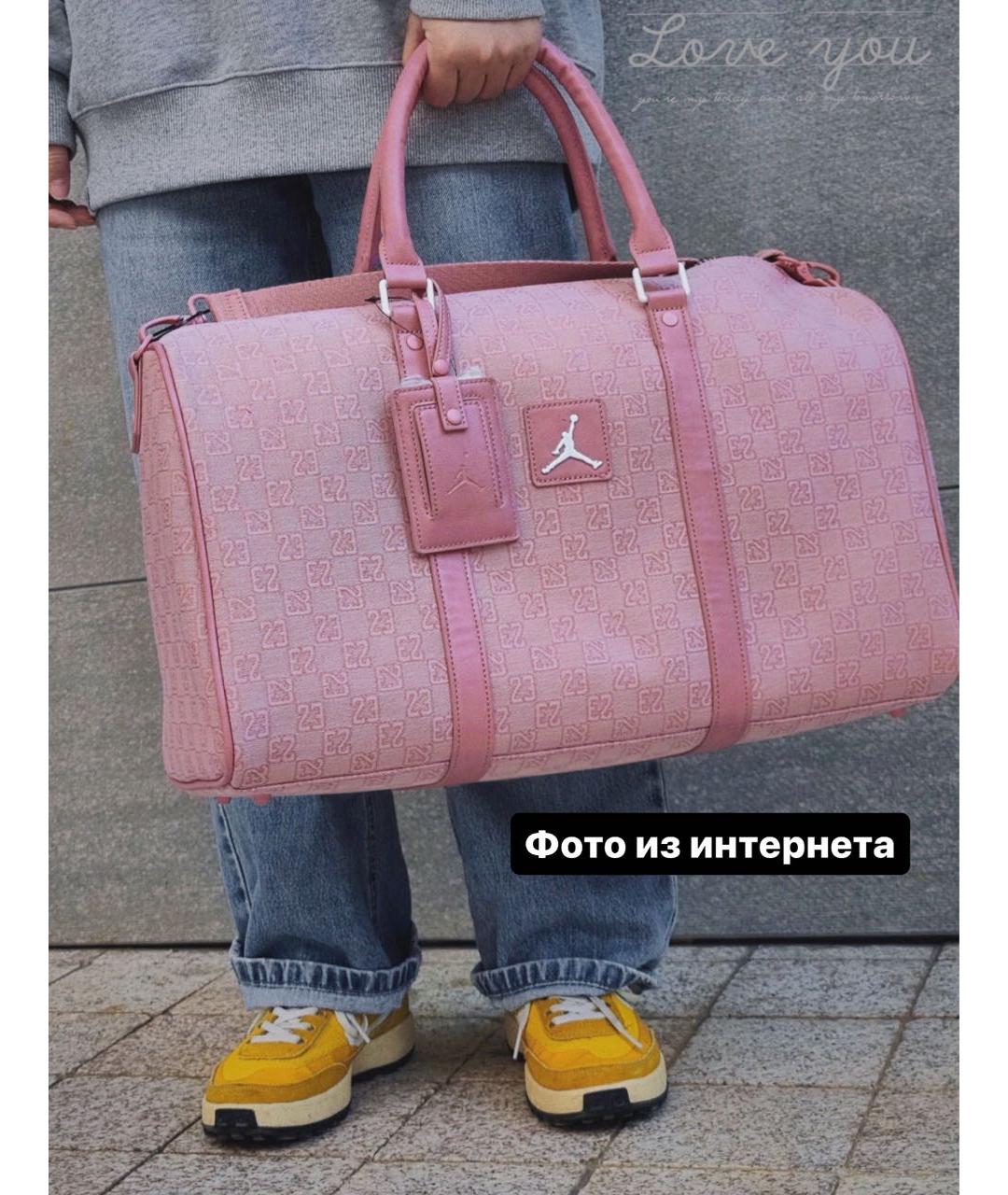 JORDAN Розовая тканевая дорожная/спортивная сумка, фото 6