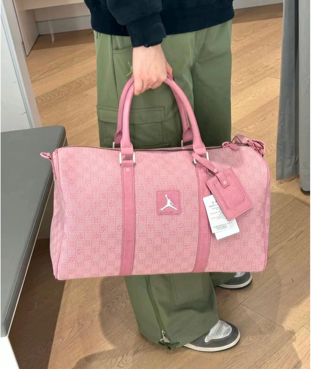 JORDAN Розовая тканевая дорожная/спортивная сумка, фото 8
