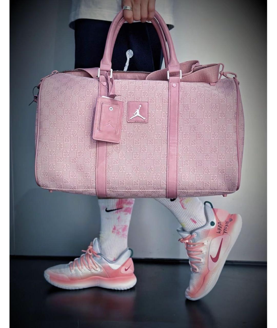 JORDAN Розовая тканевая дорожная/спортивная сумка, фото 4