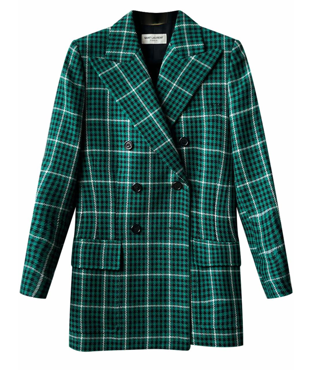 SAINT LAURENT Зеленый шерстяной жакет/пиджак, фото 1