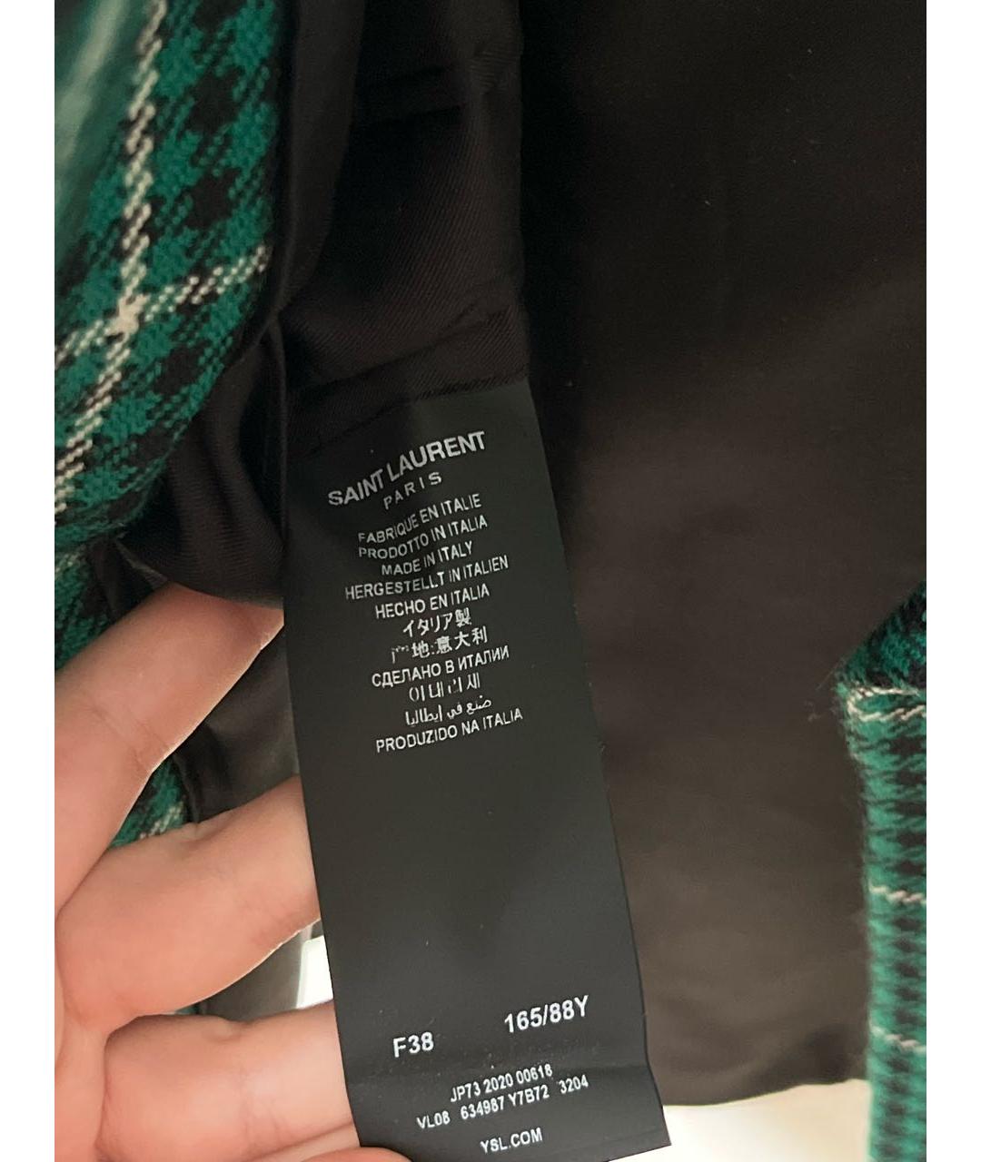 SAINT LAURENT Зеленый шерстяной жакет/пиджак, фото 4
