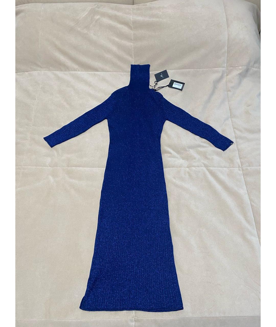 ELISABETTA FRANCHI Синее повседневное платье, фото 2