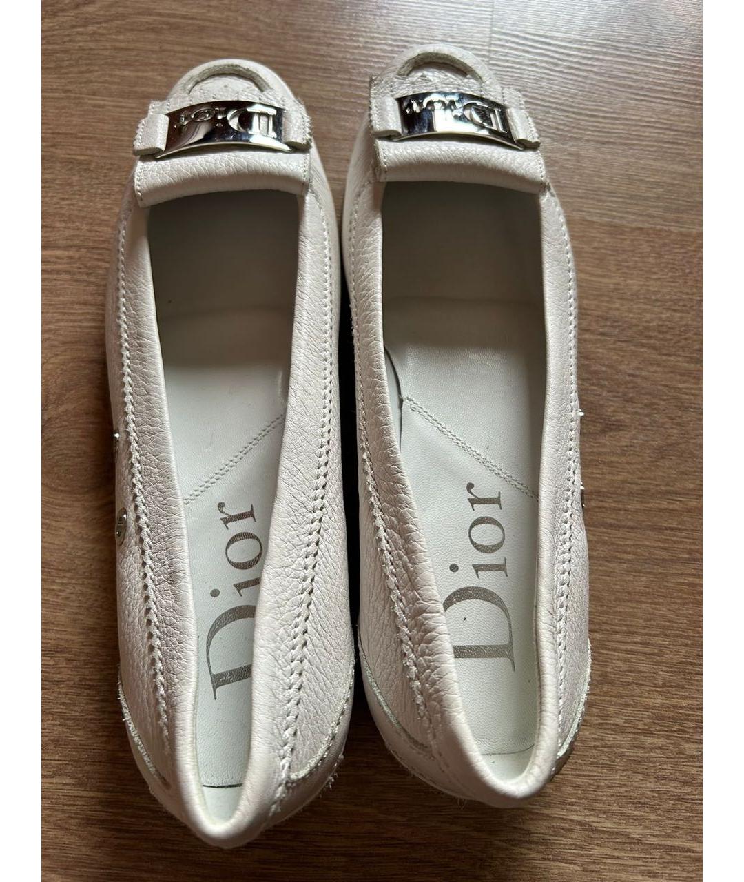 CHRISTIAN DIOR PRE-OWNED Белые кожаные мокасины, фото 7