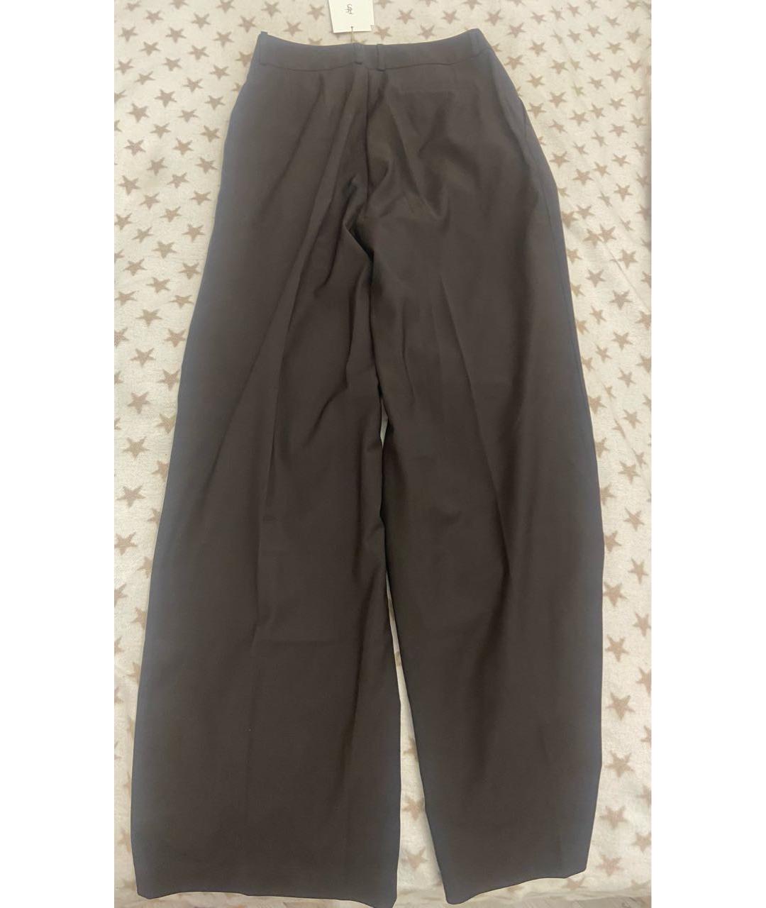 THE FRANKIE SHOP Коричневые шерстяные брюки широкие, фото 5