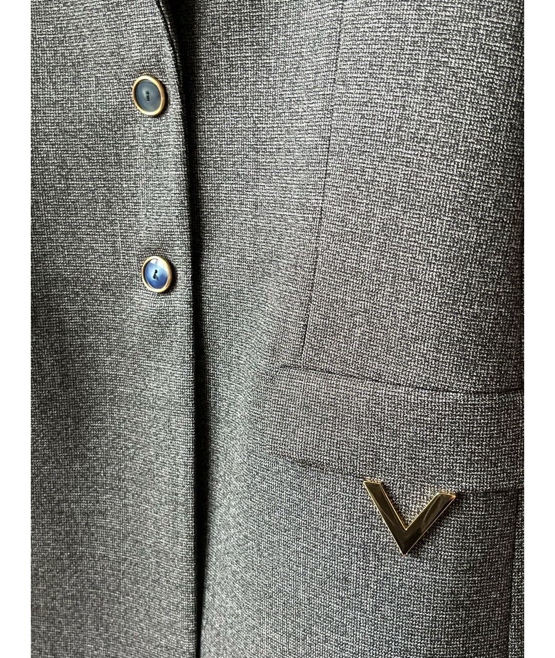 VALENTINO Антрацитовый шерстяной жакет/пиджак, фото 4