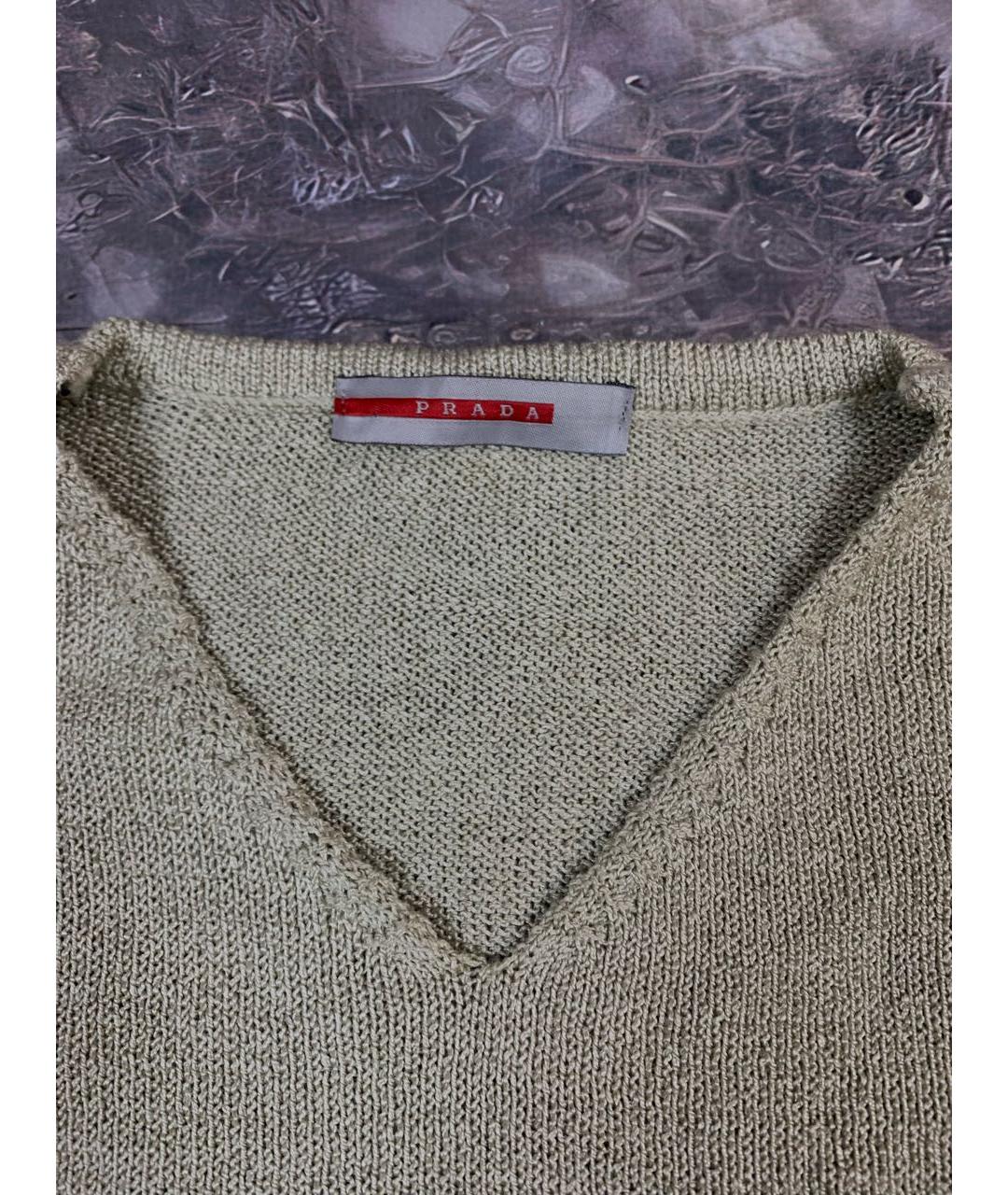 PRADA Бежевый хлопковый джемпер / свитер, фото 2
