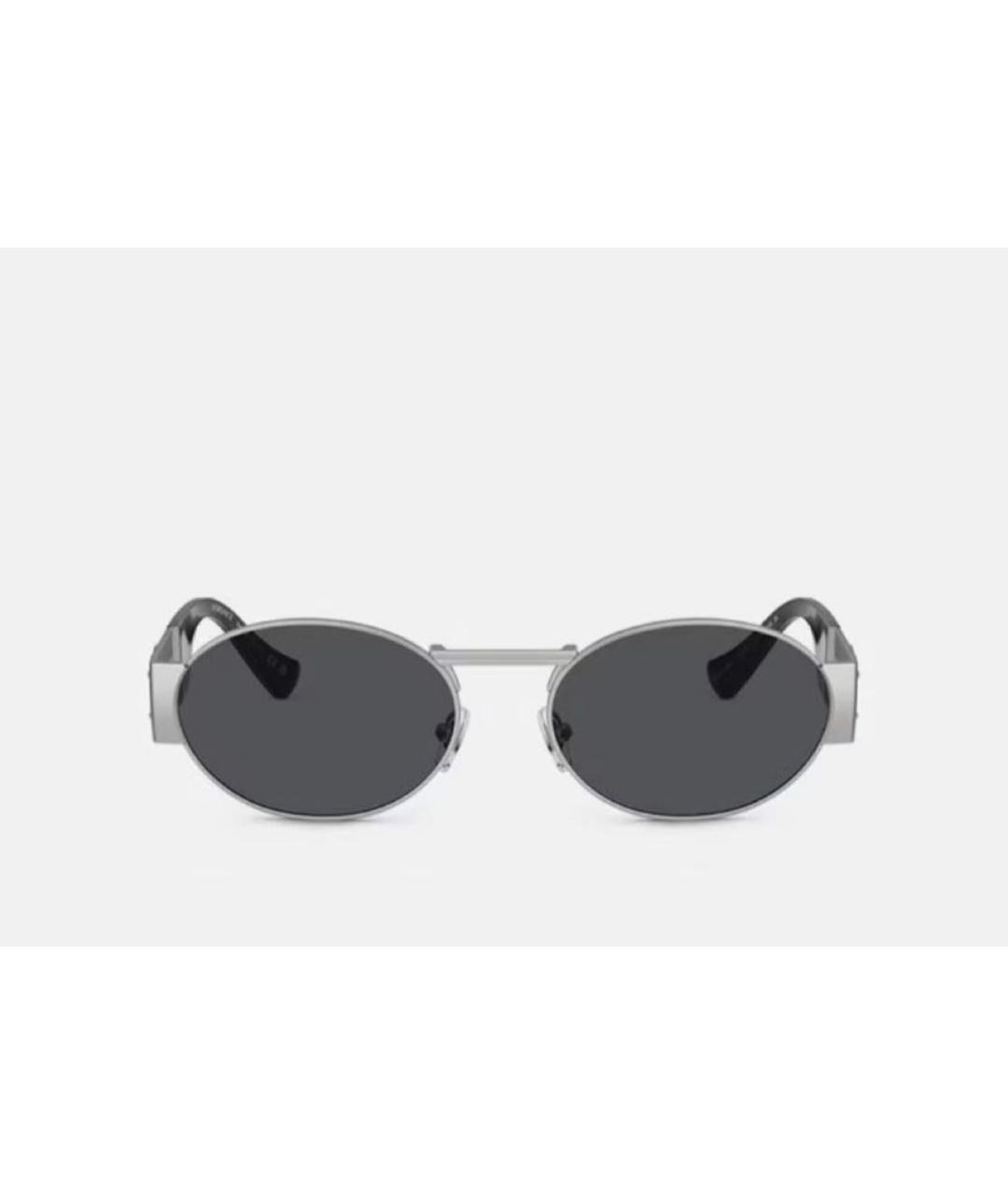 VERSACE Черные металлические солнцезащитные очки, фото 6