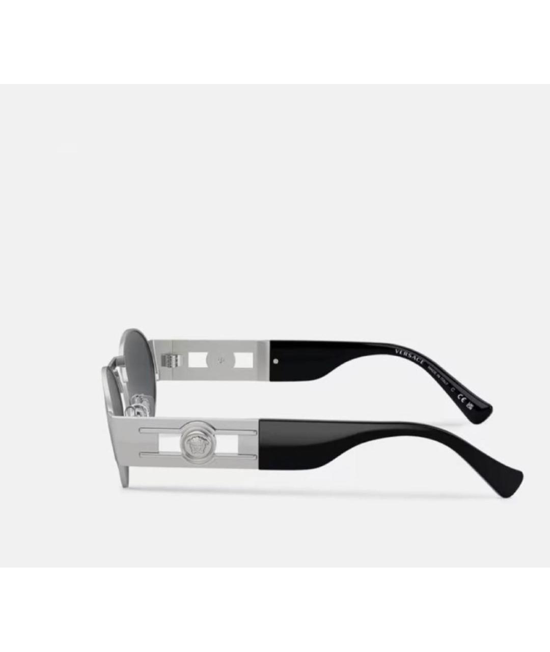 VERSACE Черные металлические солнцезащитные очки, фото 3