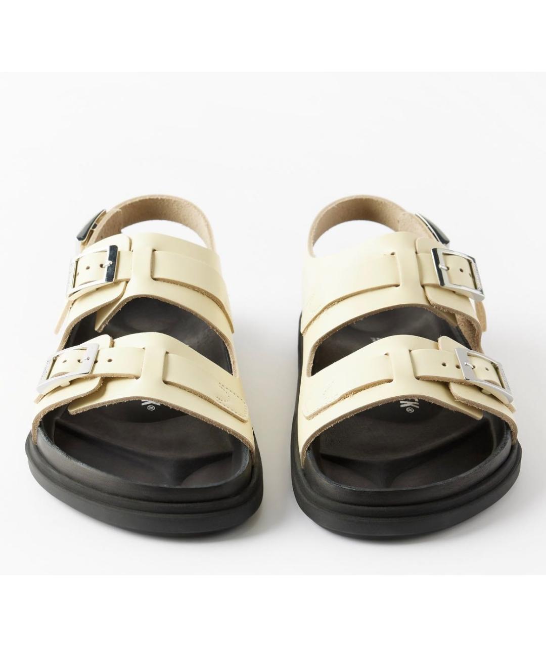 BIRKENSTOCK Белые кожаные сандалии, фото 2