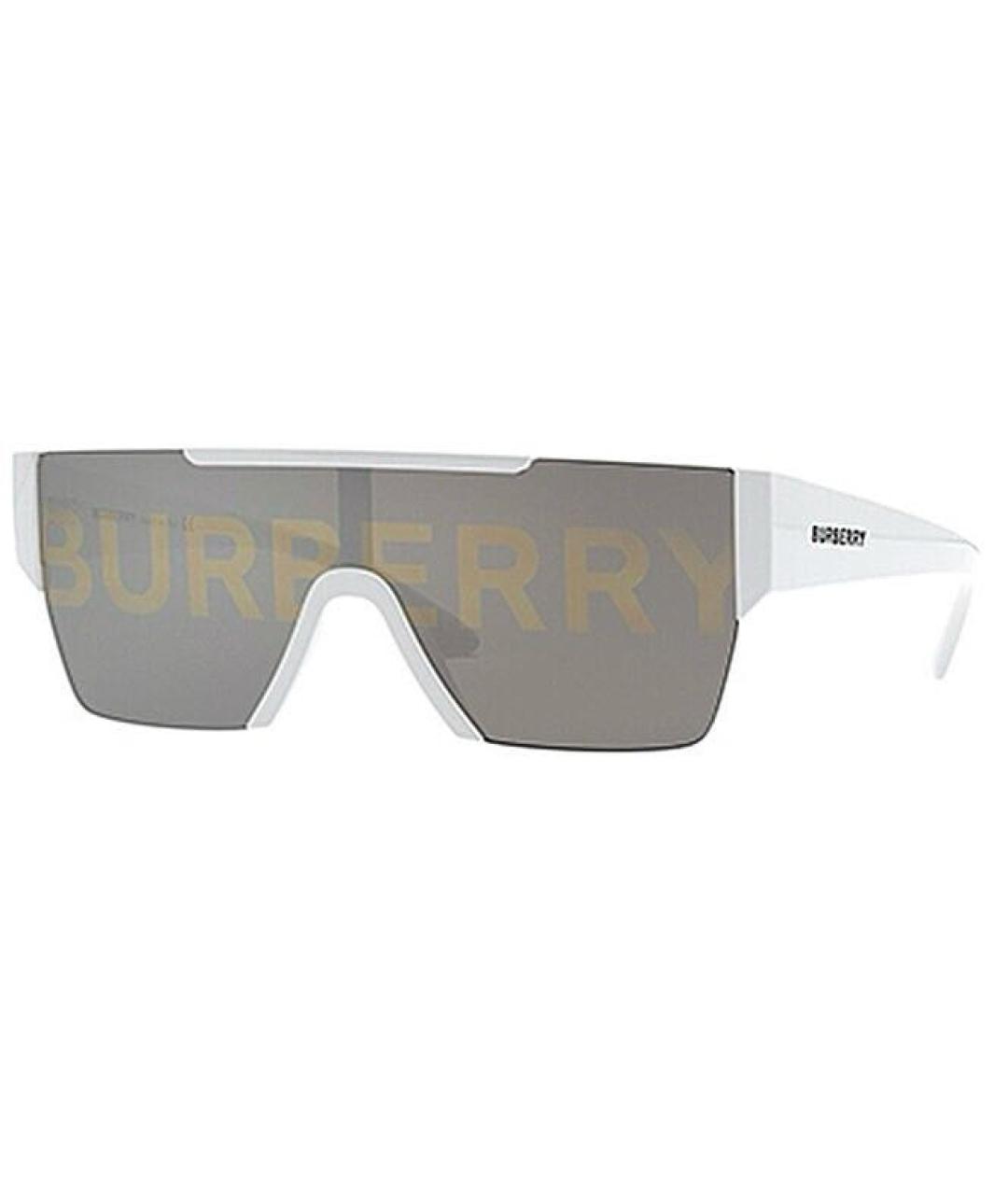 BURBERRY Белые пластиковые солнцезащитные очки, фото 1