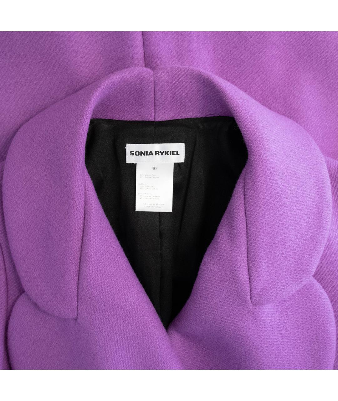 SONIA RYKIEL Фиолетовое шерстяное пальто, фото 3