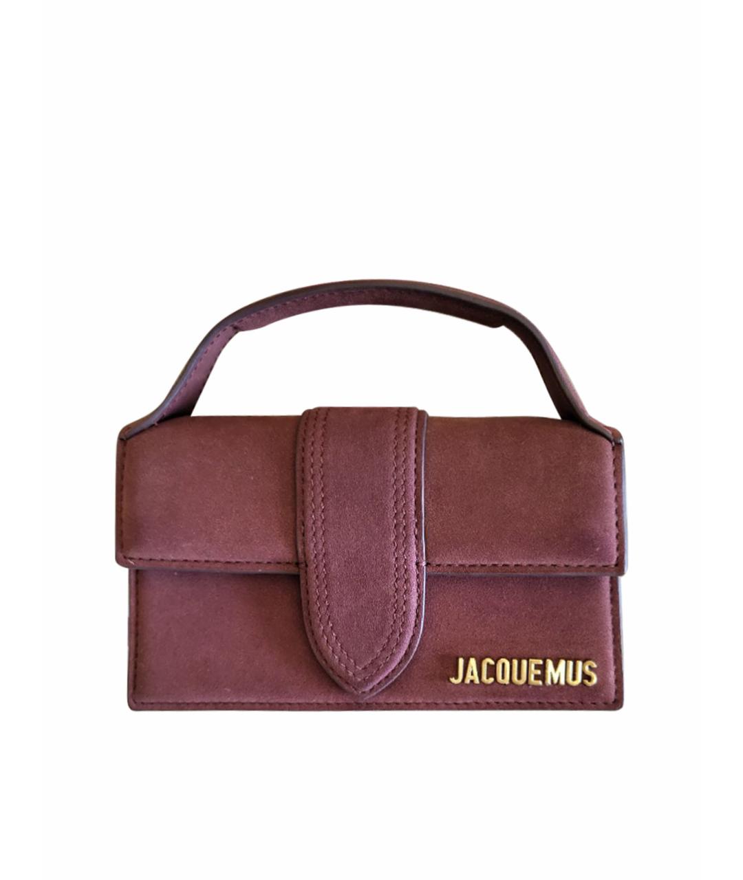 JACQUEMUS Бордовая замшевая сумка через плечо, фото 1