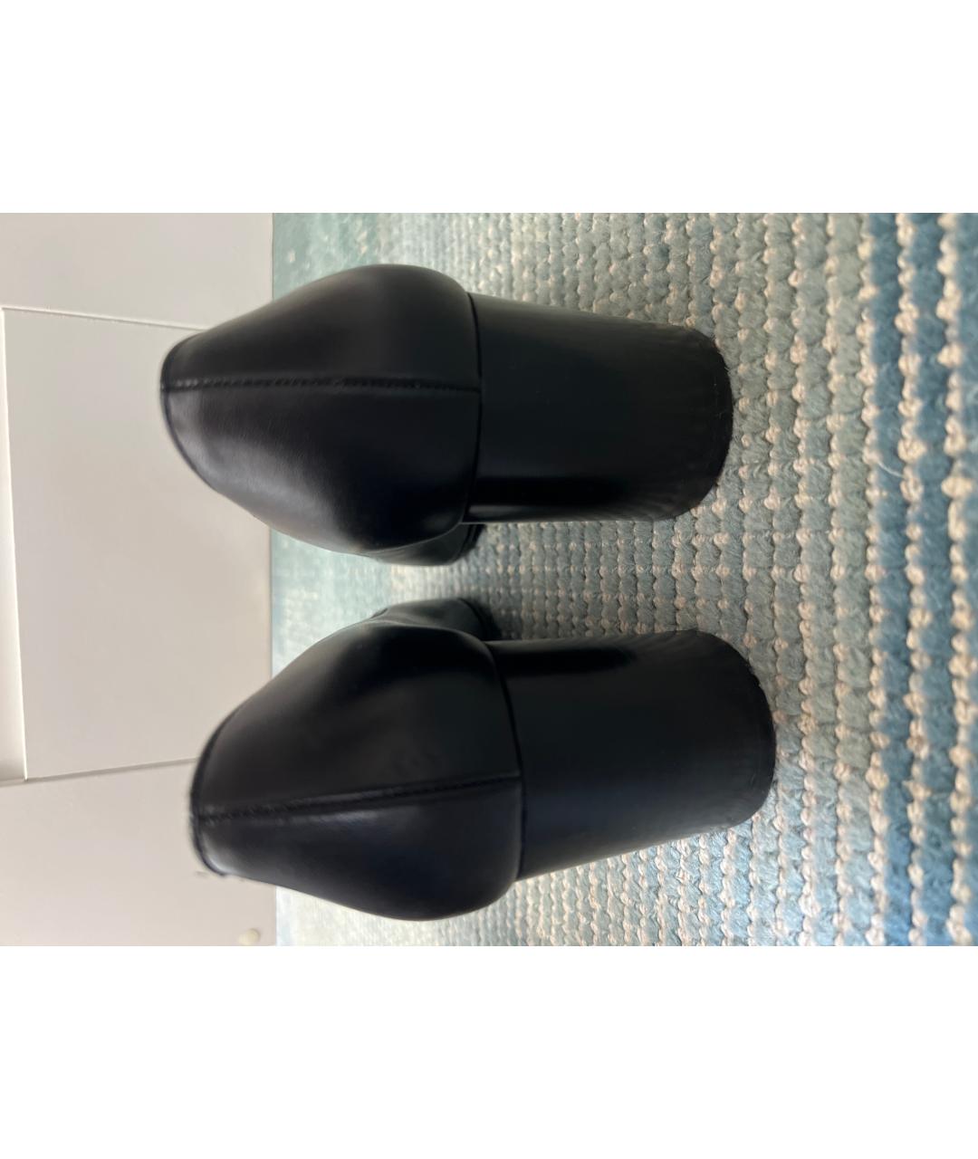 SALVATORE FERRAGAMO Черные кожаные лодочки на низком каблуке, фото 4