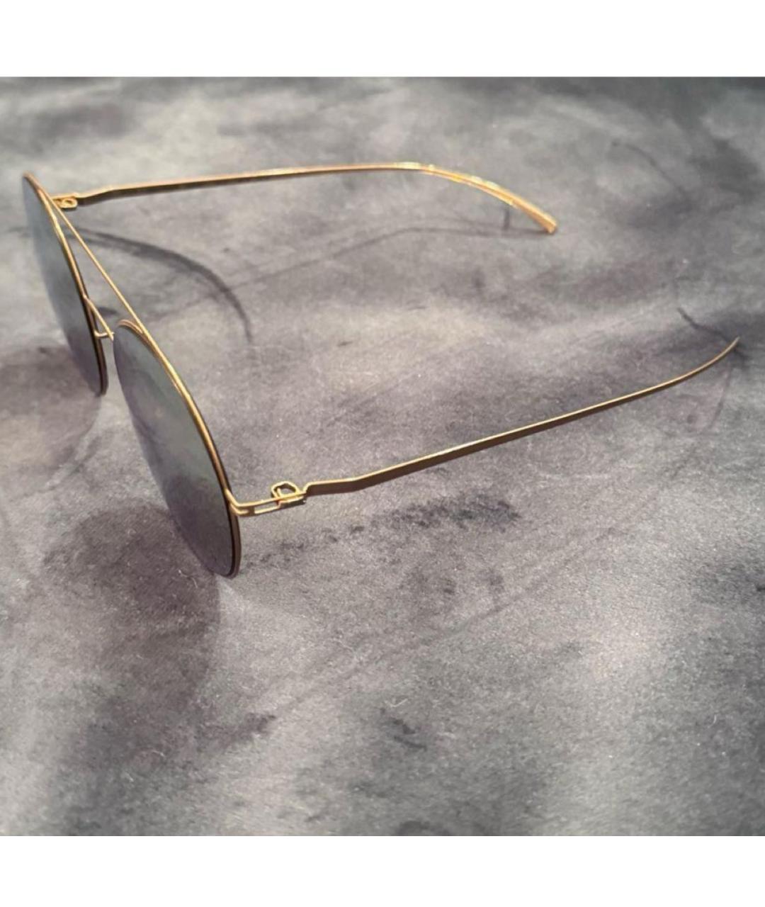 MAISON MARGIELA Золотые металлические солнцезащитные очки, фото 4