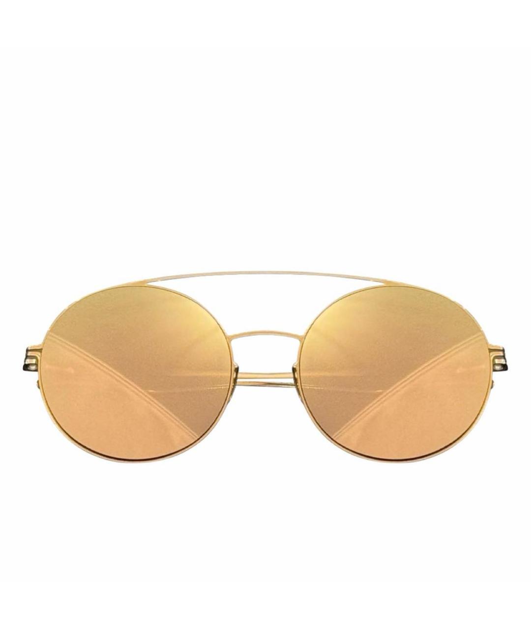 MAISON MARGIELA Золотые металлические солнцезащитные очки, фото 1