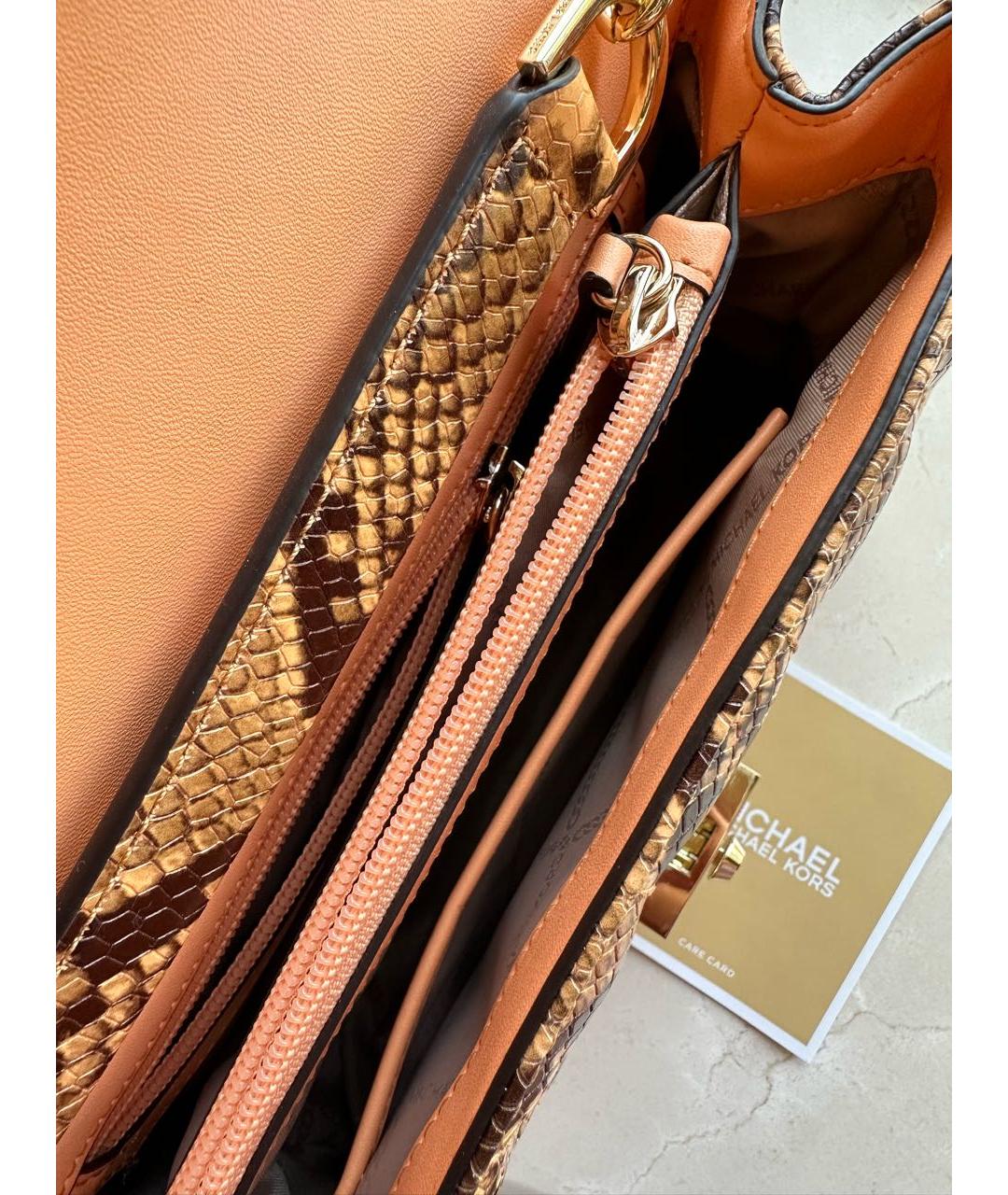 MICHAEL KORS Оранжевая кожаная сумка через плечо, фото 6