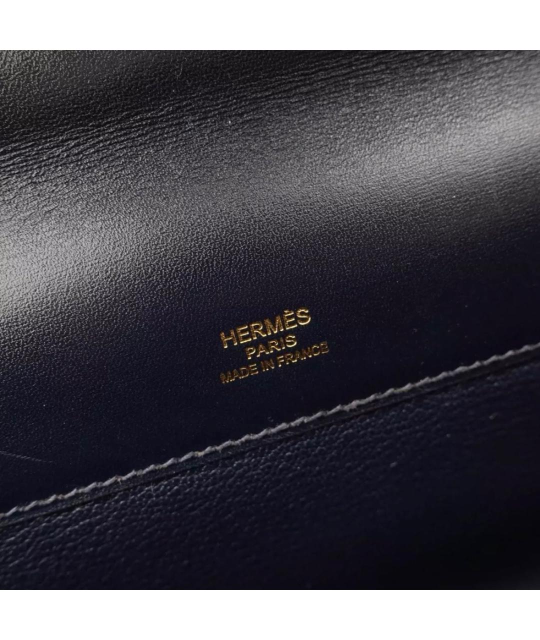 HERMES Черная кожаная сумка с короткими ручками, фото 8