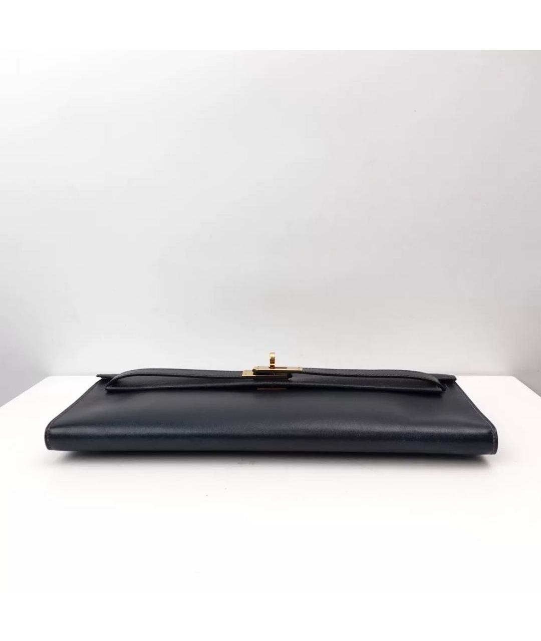 HERMES Черная кожаная сумка с короткими ручками, фото 6