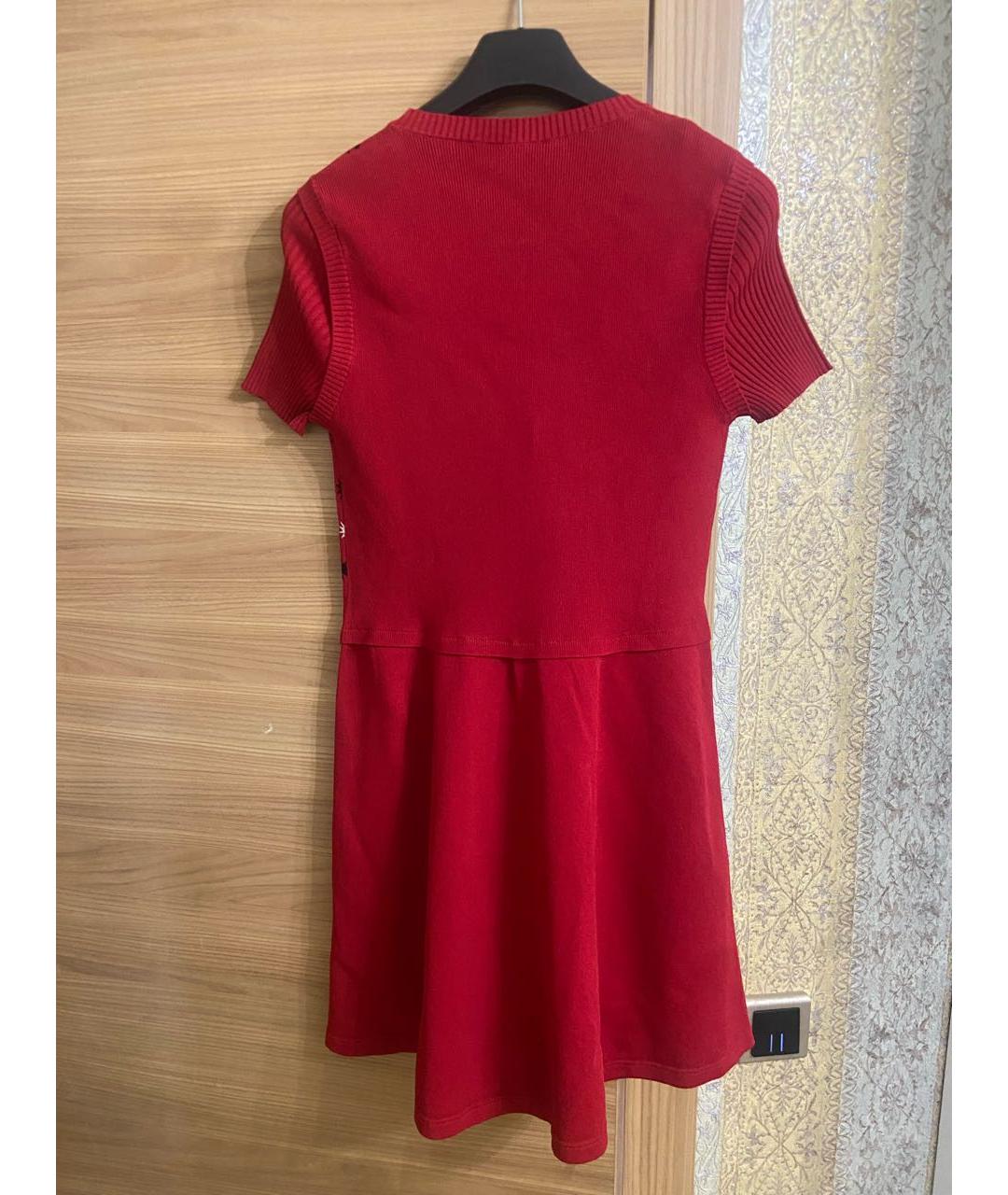 RED VALENTINO Красное вискозное повседневное платье, фото 6