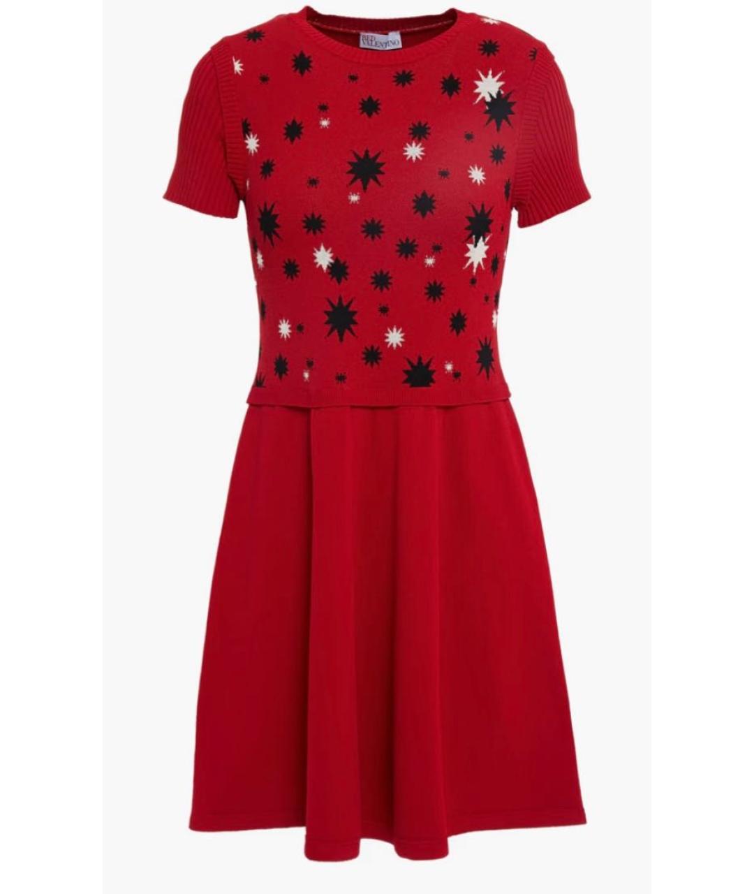 RED VALENTINO Красное вискозное повседневное платье, фото 9
