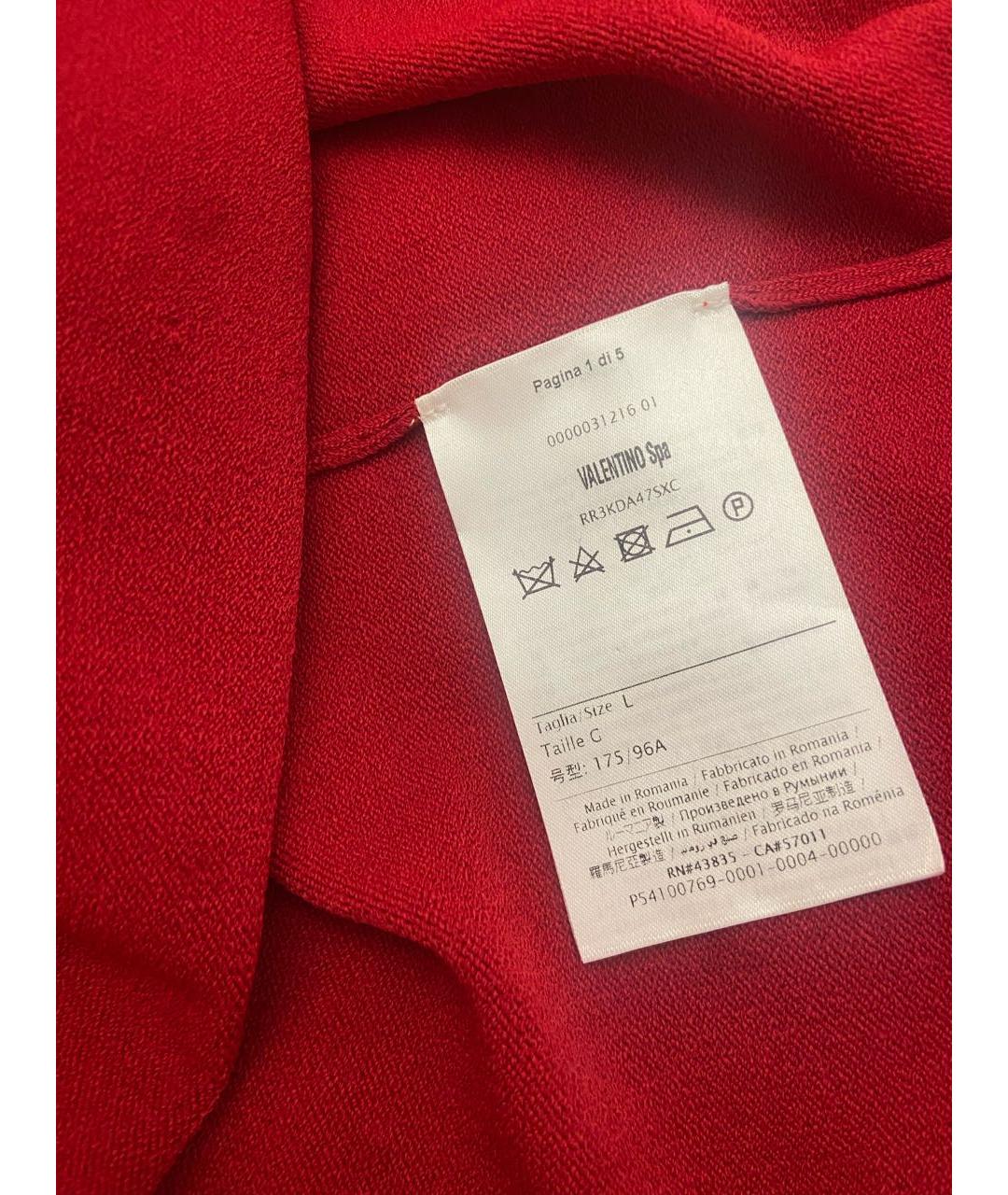 RED VALENTINO Красное вискозное повседневное платье, фото 4