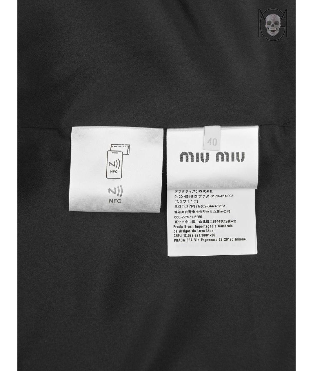 MIU MIU Черное шерстяное коктейльное платье, фото 6