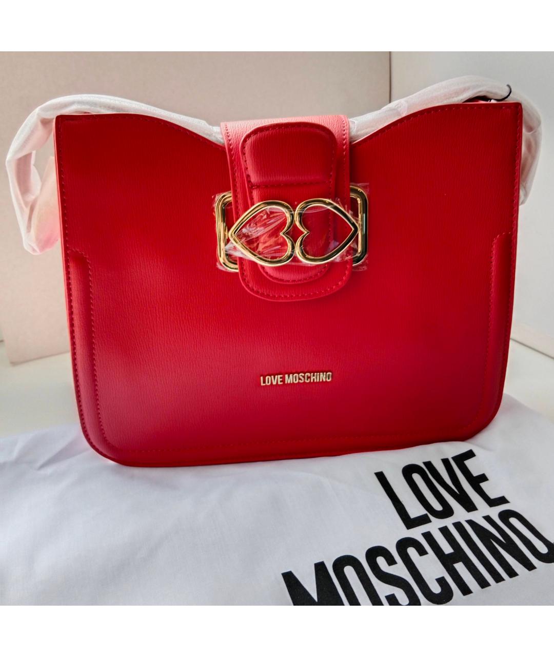 LOVE MOSCHINO Красная сумка через плечо из искусственной кожи, фото 6