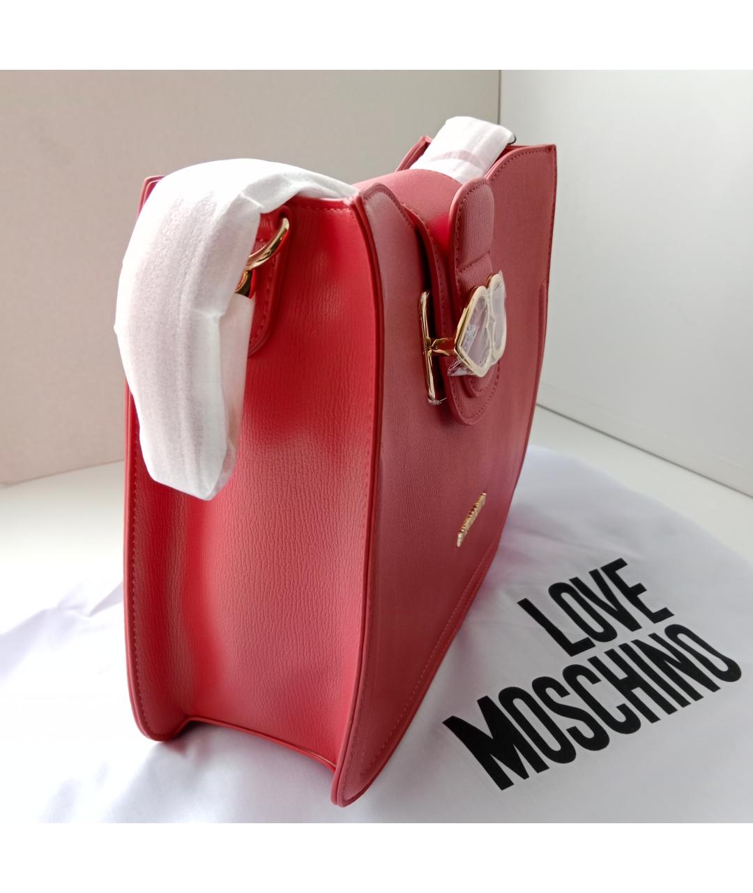 LOVE MOSCHINO Красная сумка через плечо из искусственной кожи, фото 9