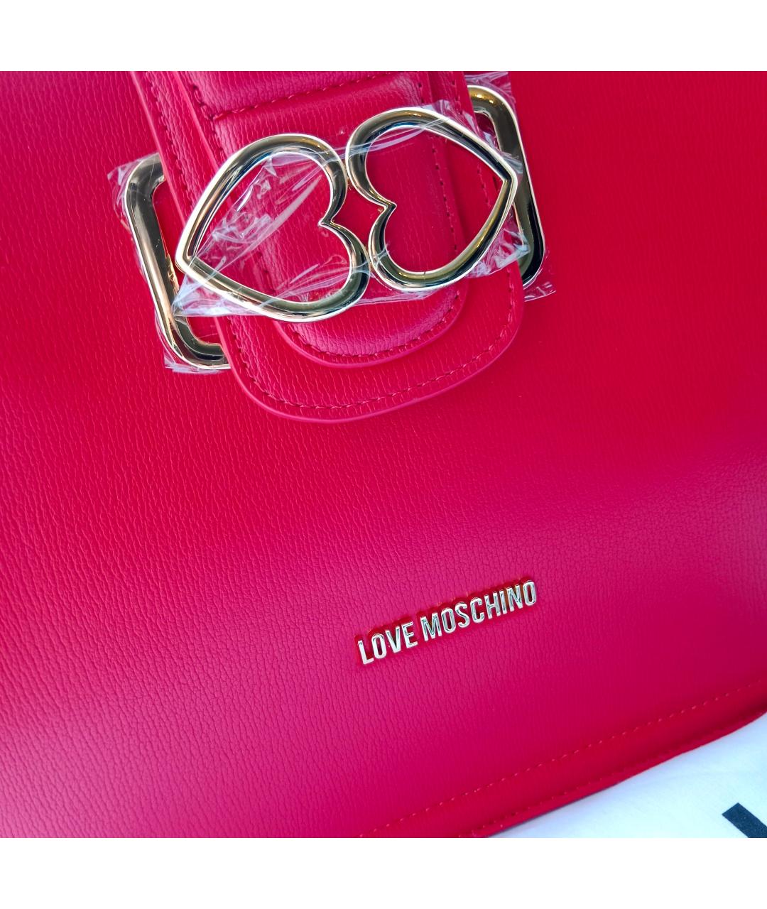 LOVE MOSCHINO Красная сумка через плечо из искусственной кожи, фото 7