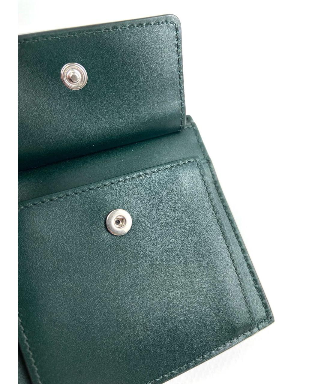 BURBERRY Зеленый кожаный кошелек, фото 5