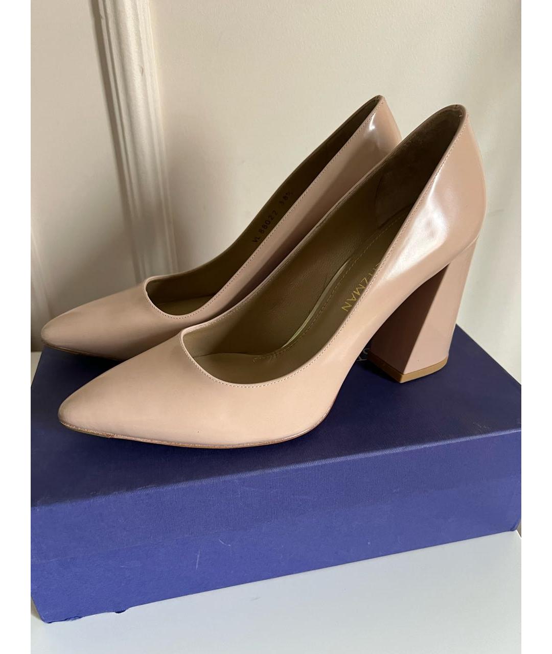 STUART WEITZMAN Бежевые кожаные туфли, фото 6