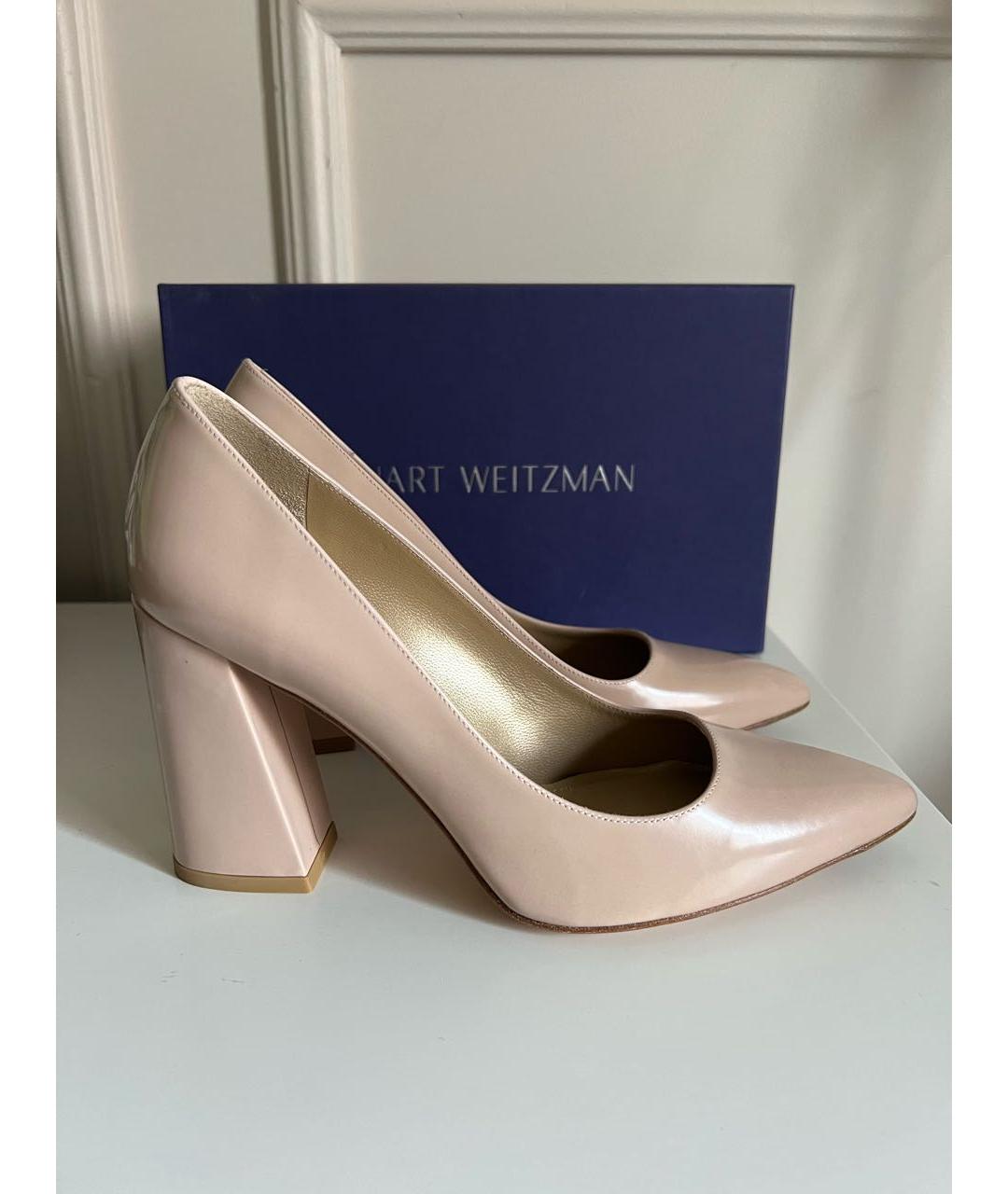 STUART WEITZMAN Бежевые кожаные туфли, фото 2