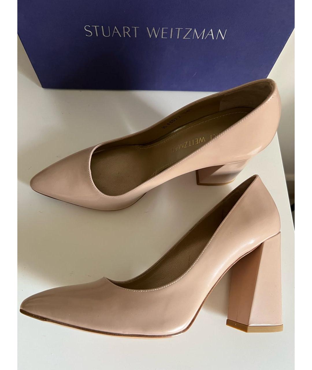 STUART WEITZMAN Бежевые кожаные туфли, фото 3