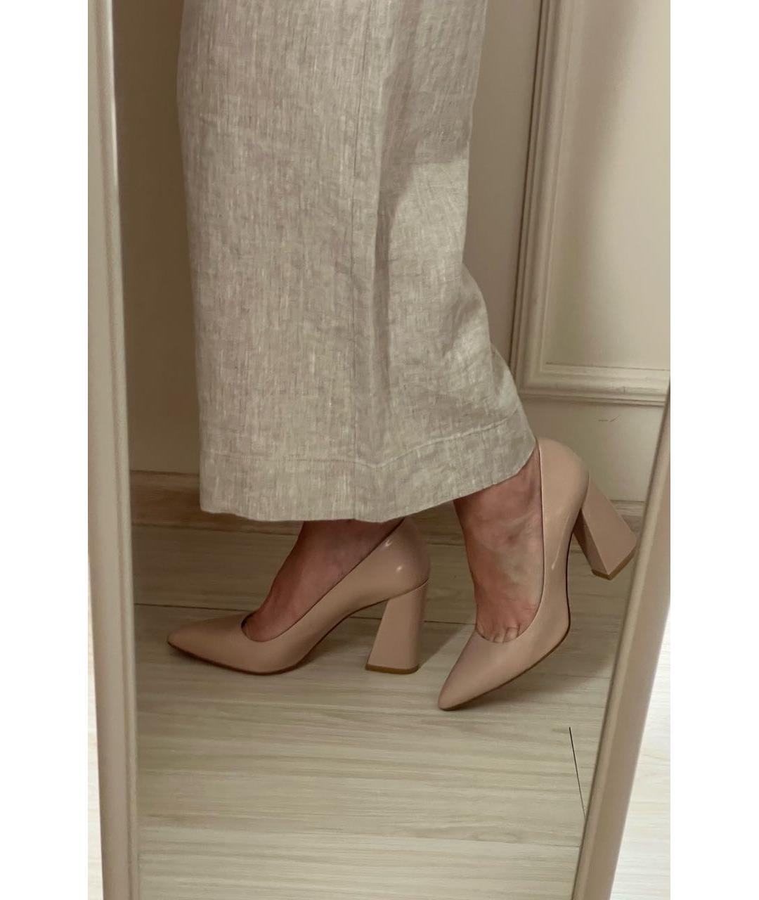 STUART WEITZMAN Бежевые кожаные туфли, фото 7