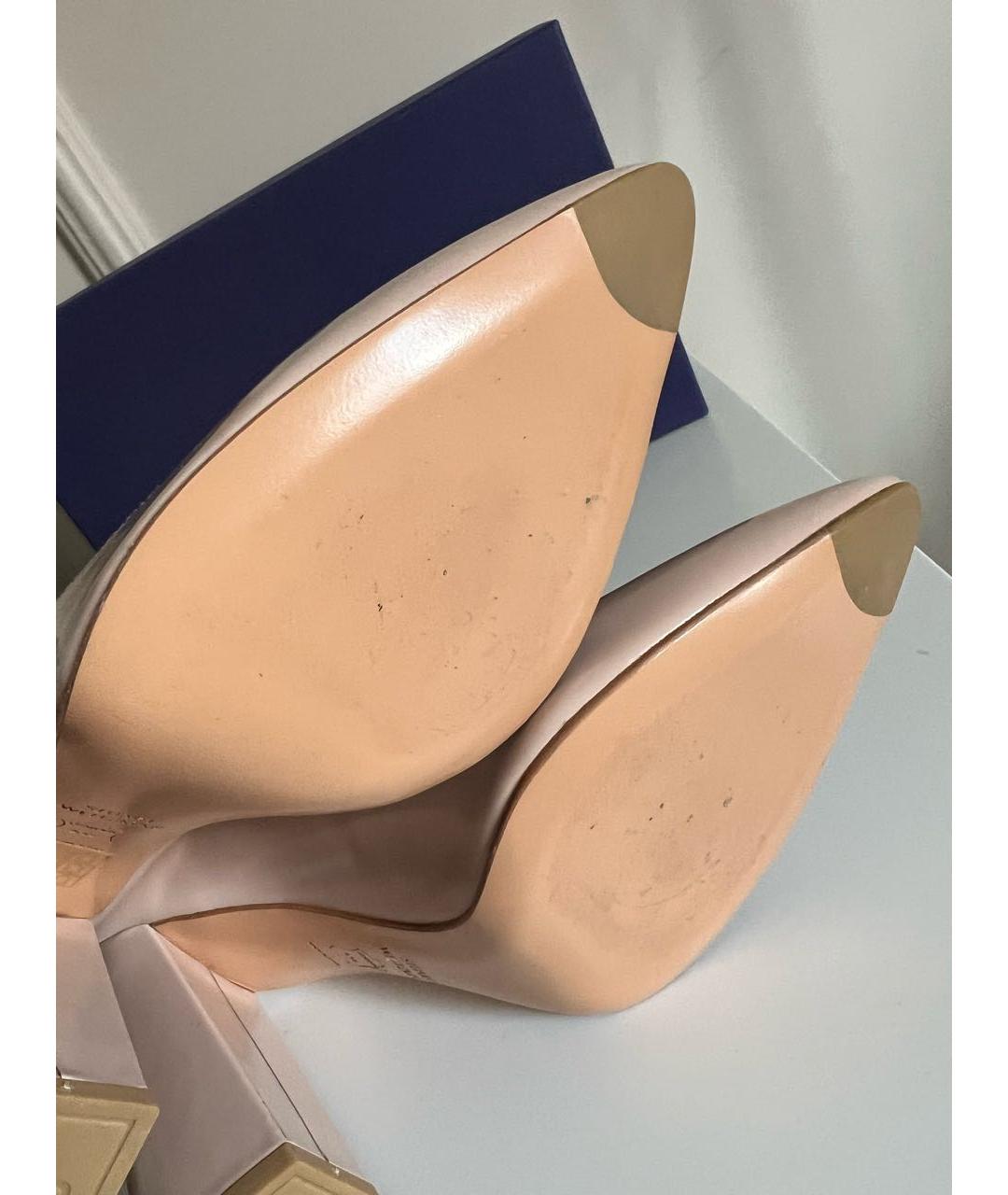 STUART WEITZMAN Бежевые кожаные туфли, фото 5