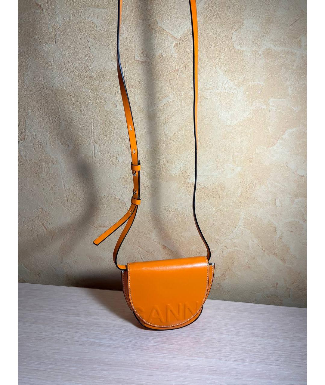 GANNI Оранжевая поясная сумка из искусственной кожи, фото 2