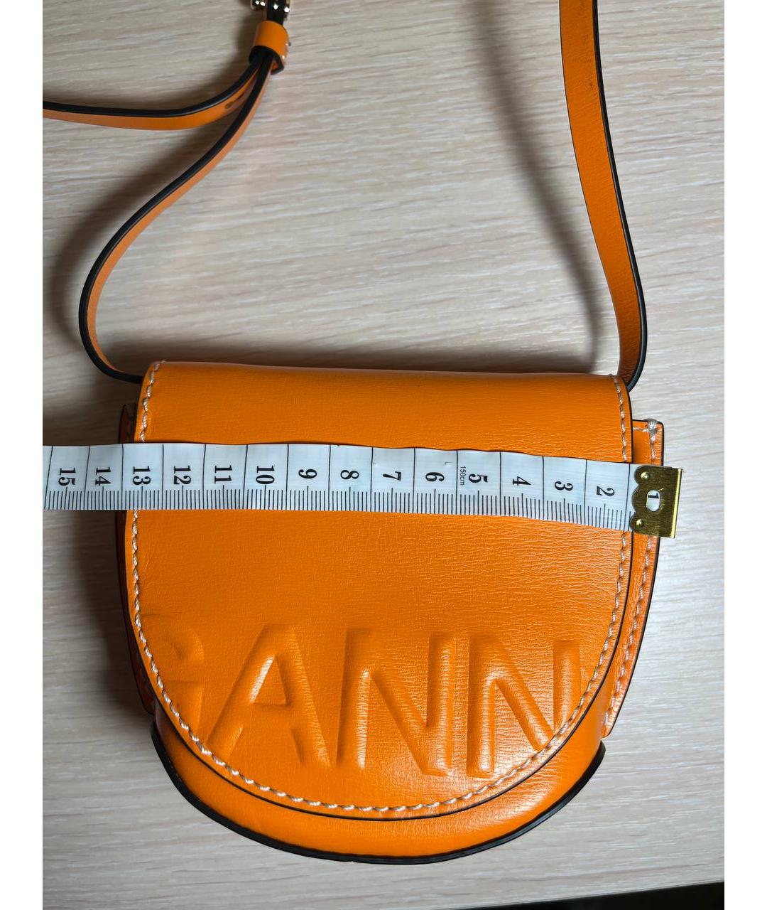 GANNI Оранжевая поясная сумка из искусственной кожи, фото 7