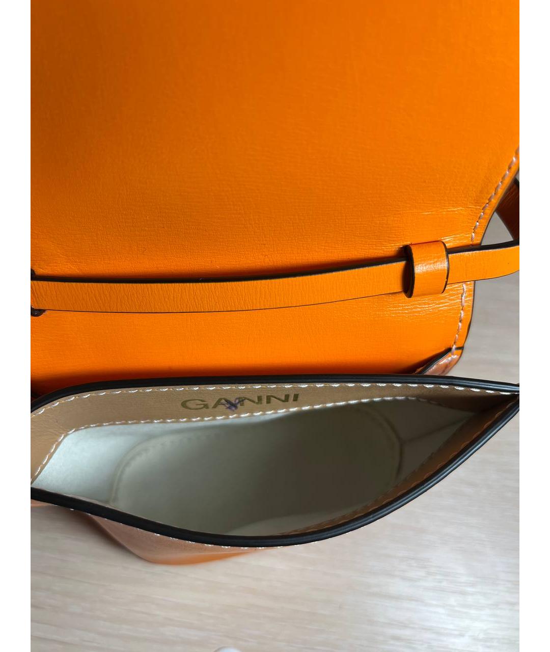 GANNI Оранжевая поясная сумка из искусственной кожи, фото 9