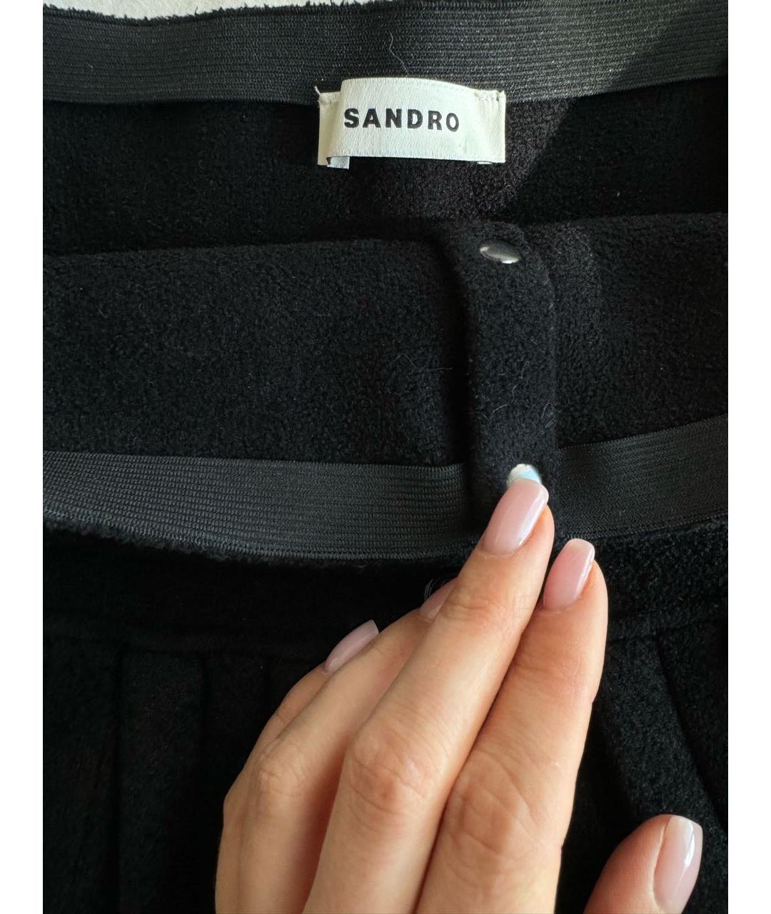 SANDRO Черная вискозная юбка мини, фото 5