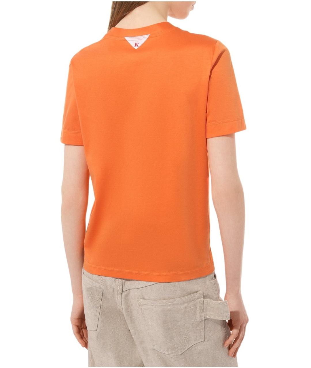 KITON Оранжевая хлопковая футболка, фото 3