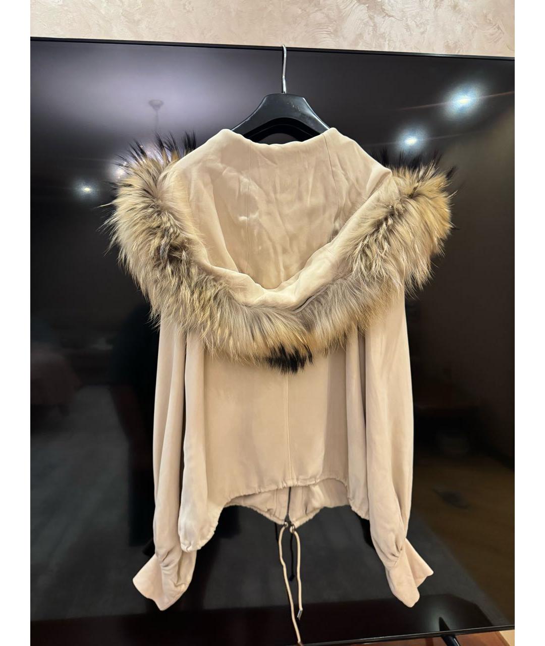 SPORTMAX Бежевая шелковая куртка, фото 8