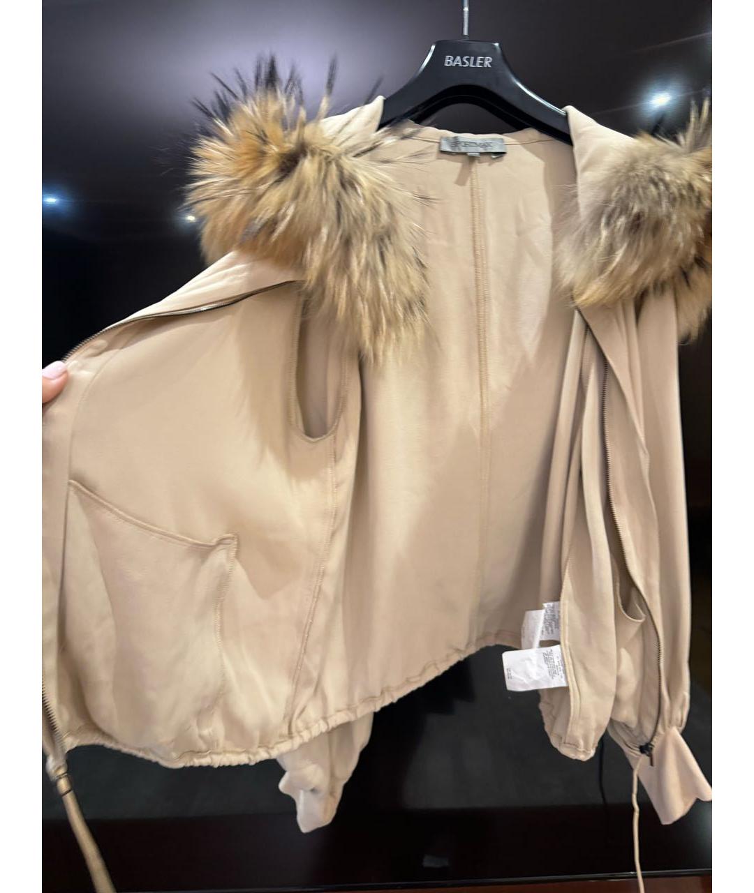 SPORTMAX Бежевая шелковая куртка, фото 6